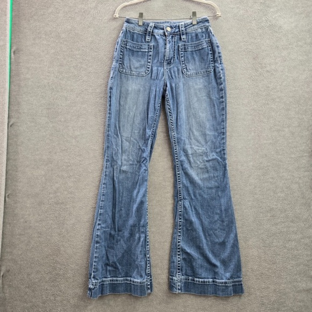 Shyanne Womens Jeans‎ 28 Short Blue Short Flare Jeans Cotton Spandex Logo